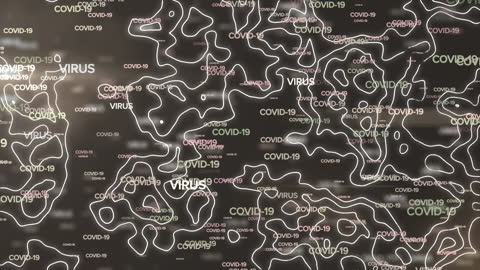 Abstract COVID-19 and Virus Text Animation with Isohypses