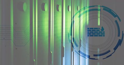 Digital Firewall and Server Room Overlapping Elements - Download Free Stock Images Pikwizard.com