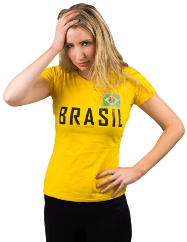 Disappointed brazilian football fan in transparent mood