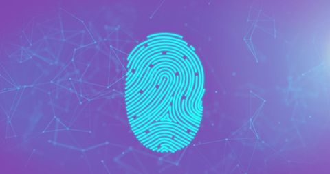 Biometric Fingerprint Security on Digital Network Background - Download Free Stock Images Pikwizard.com