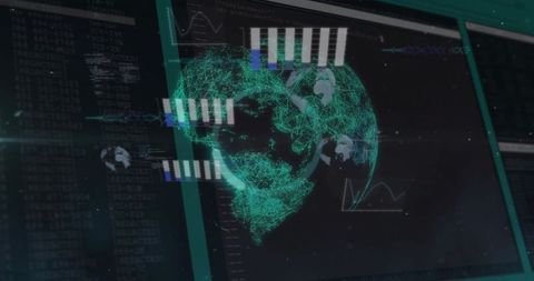 Digital Data Streams Over Virtual Global Interface - Download Free Stock Images Pikwizard.com