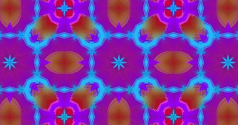 Hypnotic Kaleidoscope Abstract Pattern with Neon Shapes - Download Free Stock Images Pikwizard.com