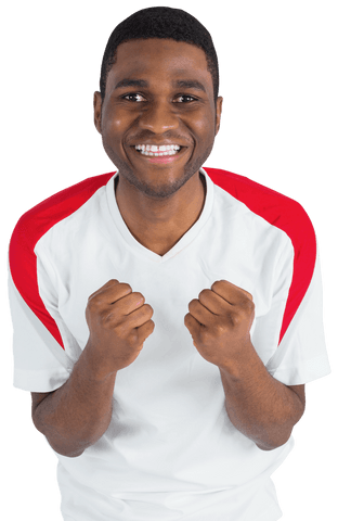 transparent enthusiastic football fan cheering in white jersey - Download Free Stock Videos Pikwizard.com