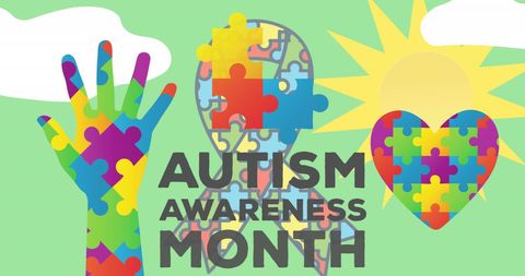 Autism Awareness Month Concept in Colorful Puzzle Theme - Download Free Stock Images Pikwizard.com
