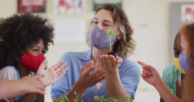 Teacher with Group of Children Learning About Plants During Science Class - Download Free Stock Images Pikwizard.com