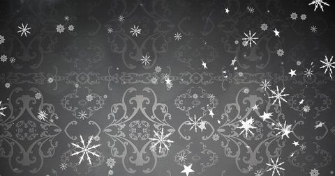 Elegant Grey Overlay with Falling Snowflakes and Stars