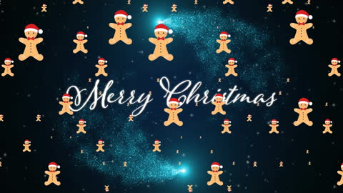 Festive Christmas Greetings with Gingerbread and Snow