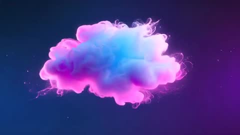 Volumetric Neon Smoke Cloud Pulsing and Expanding with Sparks | Abstract Colorful VFX Loop