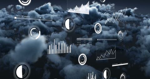 Digital data visualization in cloud computing concept