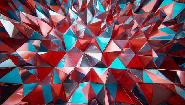 Futuristic triangular geometric tessellation in metallic colors