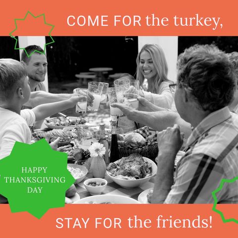 Family thanksgiving dinner with laughter and friendship
