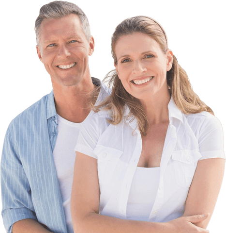 Smiling Caucasian Couple PNG on Transparent Background