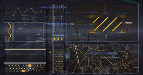 futuristic digital interface with data and geometric graphics - Download Free Stock Images Pikwizard.com