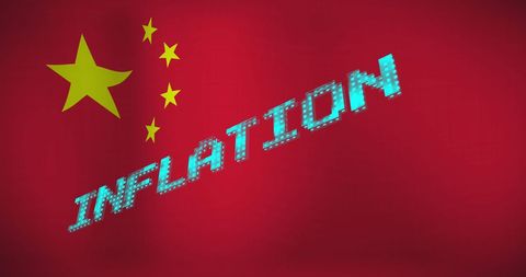 Inflation Impact in China Concept with Digital Text
