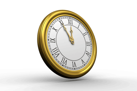 transparent gold rimmed clock with roman numerals - Download Free Stock Videos Pikwizard.com