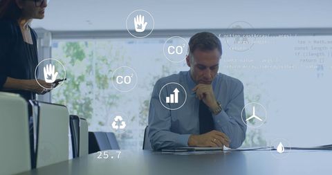 Business Professionals Analyzing Environmental Data Insights - Download Free Stock Images Pikwizard.com