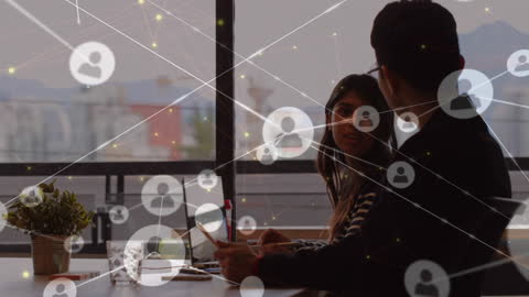 Business Professionals Using Technology for Networking