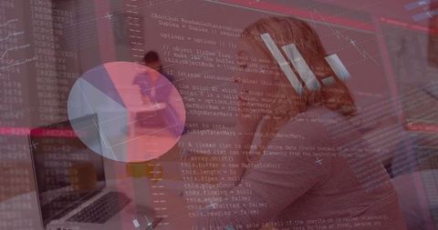 Data analysis concept with business graphics and monitoring