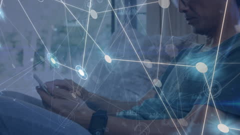 Global Digital Network Connections with Smartphone User