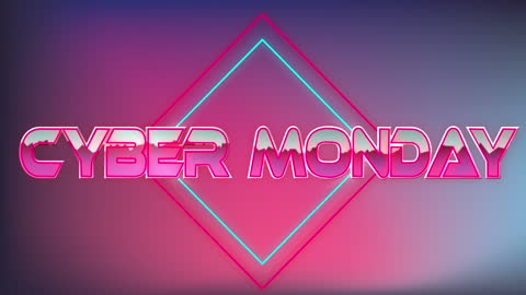Cyber Monday Animation with Retro Neon Design