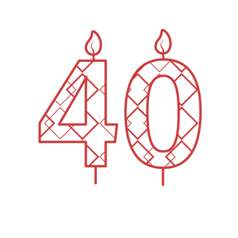 Red Patterned 40 Candle on Transparent Background Vector - Download Free Stock Videos Pikwizard.com