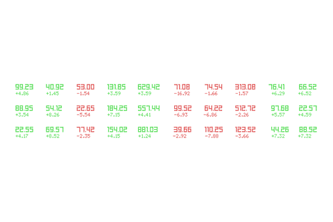 transparent display of green and red financial figures - Download Free Stock Videos Pikwizard.com
