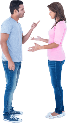 Isolated Mid-Argument Couple Facing Each Other, Unspoken Tensions Clear - Download Free Stock Videos Pikwizard.com
