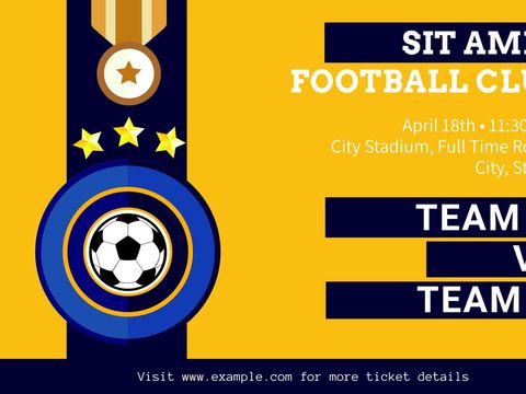 Dynamic Football Event Poster Template with Medal and Stars - Download Free Stock Templates Pikwizard.com