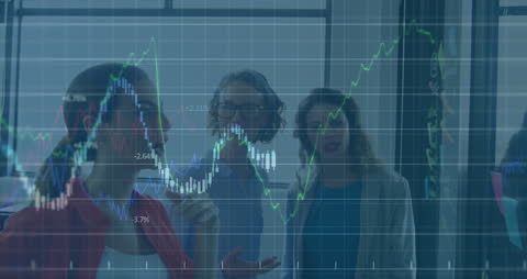 Diverse Team Analyzing Digital Financial Market Trends