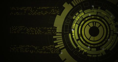 Abstract Digital Circles and Light Spots on Black Background - Download Free Stock Images Pikwizard.com