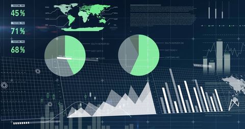 Global Data Processing Interface with Graphs and Charts - Download Free Stock Images Pikwizard.com