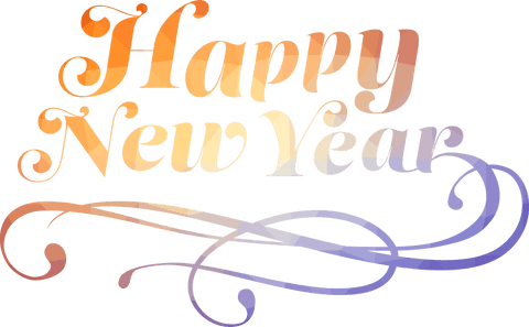 Colorful Transparent Happy New Year Text Design