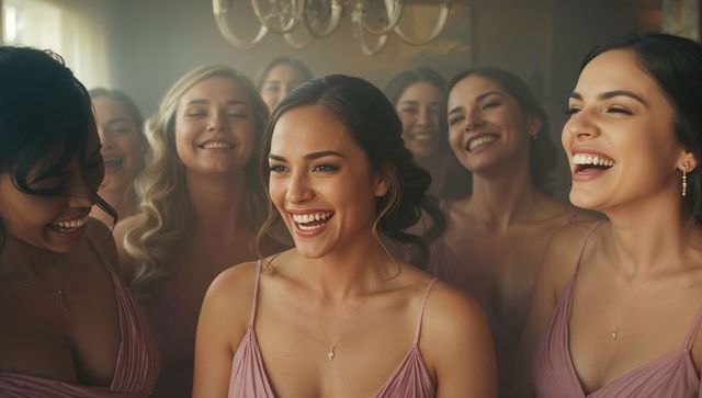 Joyful Bridesmaids Celebrating Friendship in Luxurious Setting