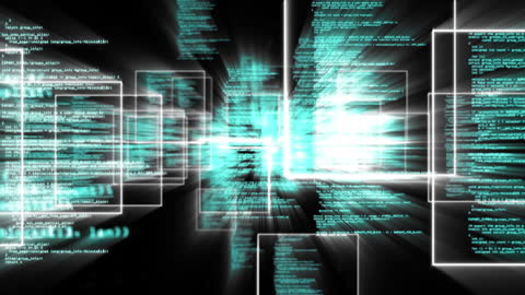 Illuminated Data Streams and Coding Animation Concept