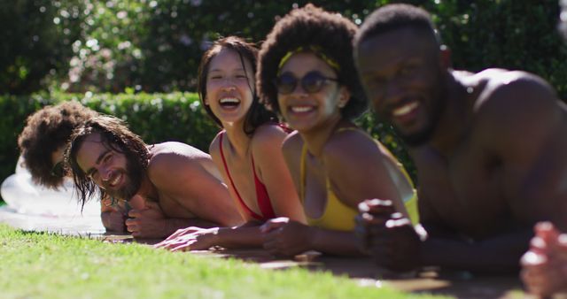 Friends Enjoying Summer Together on a Slip 'n Slide - Download Free Stock Images Pikwizard.com