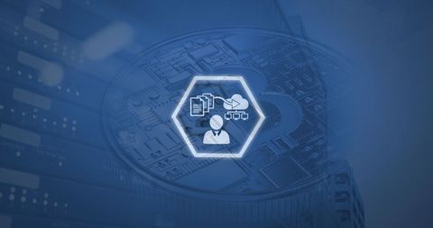 Bitcoin digital network and data processing concept