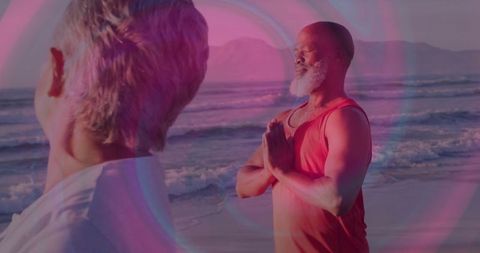 Serenity and mindfulness on a sunset beach