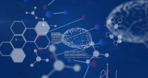 Abstract Scientific Data Processing with Genome and Brain Imagery - Download Free Stock Images Pikwizard.com