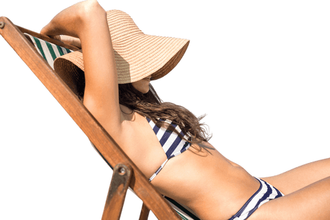 relaxed woman in sun hat sunbathing on a transparent background - Download Free Stock Videos Pikwizard.com