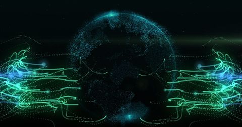Global Communication Network with Digital Energy Currents - Download Free Stock Images Pikwizard.com