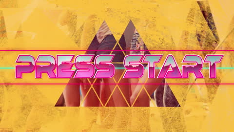 Retro Neon 'Press Start' Game Interface Concept