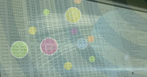 Futuristic Digital Icons and Data Visualization on Globe