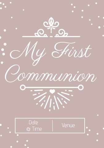 Elegant First Communion Invitation Card Design - Download Free Stock Templates Pikwizard.com