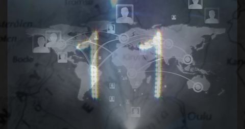 Digital Countdown Over World Map with Network Connections - Download Free Stock Images Pikwizard.com
