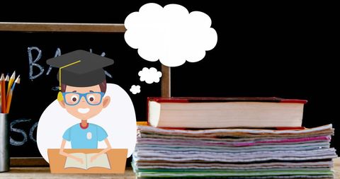 Student Icon Studying with Books for School Education Theme - Download Free Stock Images Pikwizard.com