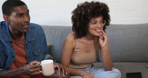 Affectionate Couple Enjoying Cozy Home Moment