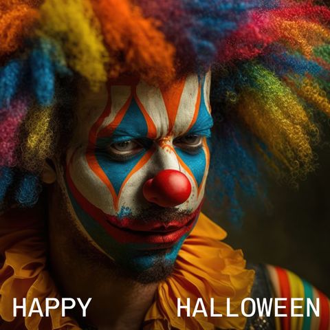 colorful clown with creepy expression for halloween celebration - Download Free Stock Templates Pikwizard.com