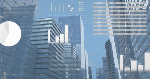 Global Financial Data Overlaying Modern Cityscape - Download Free Stock Images Pikwizard.com