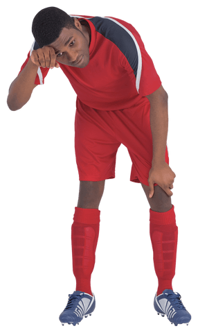 Exhausted Football Player in Red on Transparent Background - Download Free Stock Videos Pikwizard.com