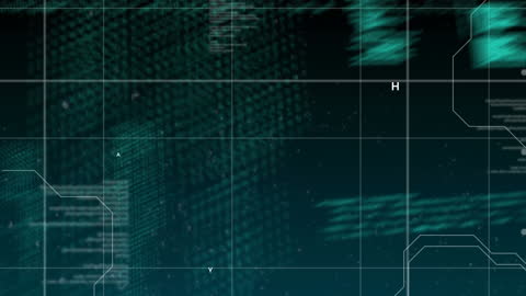 Digital Binary Data Analysis with Futuristic Grid Overlay